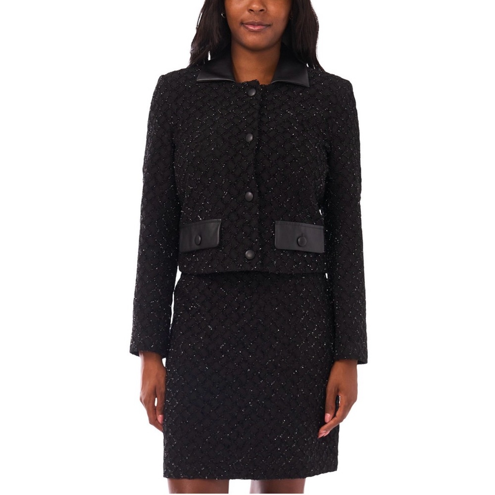 Vince Camuto Black Tweed Jacket and Skirt Set